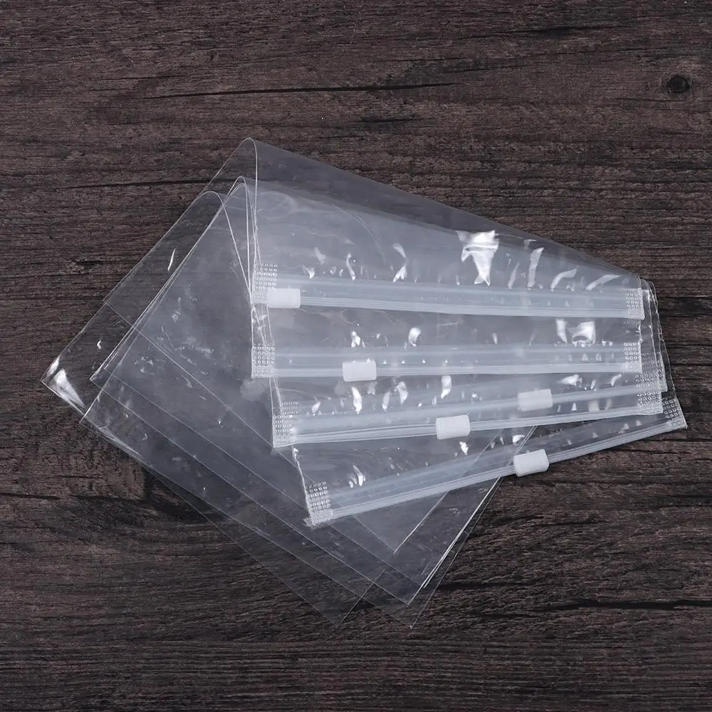 5PCS Clear Transparent Plastic Package Portable Zipper Lock Storage Bag Travel Self-sealed Organizer