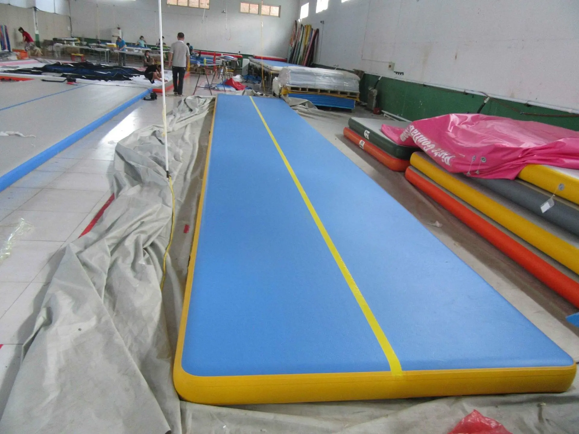 Envío Gratis, estera inflable de pista de aire para gimnasia de 6x1m, esteras de pista de aire de 20 pies y 8 pulgadas de espesor con bomba