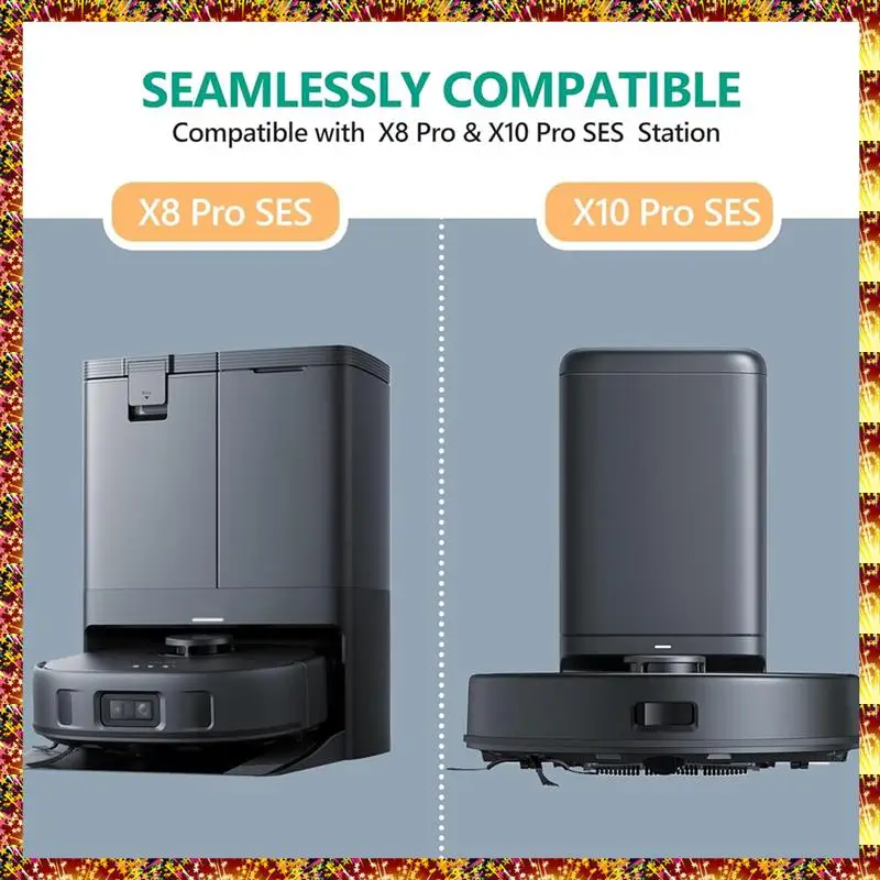 AGOUP sacs d'aspirateur pour Eufy X10 Pro Omni, X8 Pro SES Robot aspirateur sacs à poussière, sacs de Base propre de remplacement