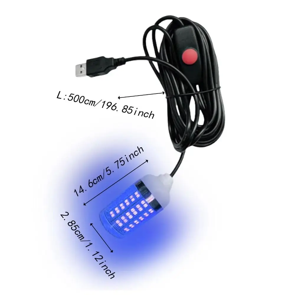 5 فولت USB تحت الماء طعم السمك مصباح 4 ألوان أضواء IP68 مقاوم للماء غاطسة الصيد مكتشف ضوء متعدد الوظائف