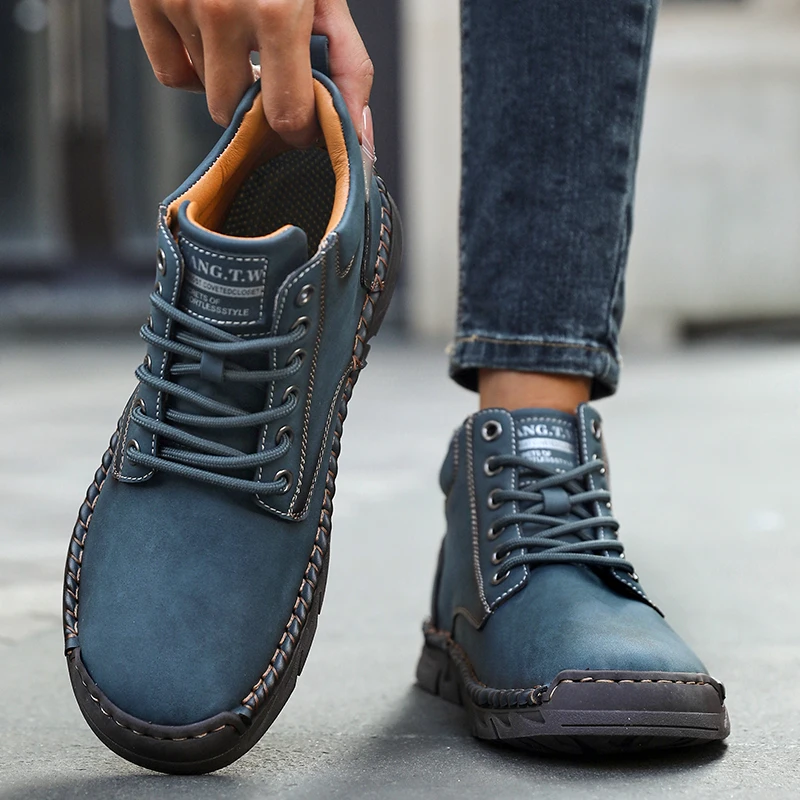 Women's Barefoot Sports Shoes Handmade Men's Boots Ankle Winter Happy Shoes Autumn Outdoor Hiking Boots High Top Shoes Anti Slip