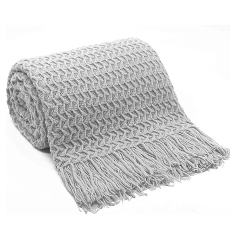 

Inyahome Big Knitted Nordic Cozy Throw Blanket Throw Bedspread Sofa Chair Bed Cover For Bed and Living Room Manta Para Sofá