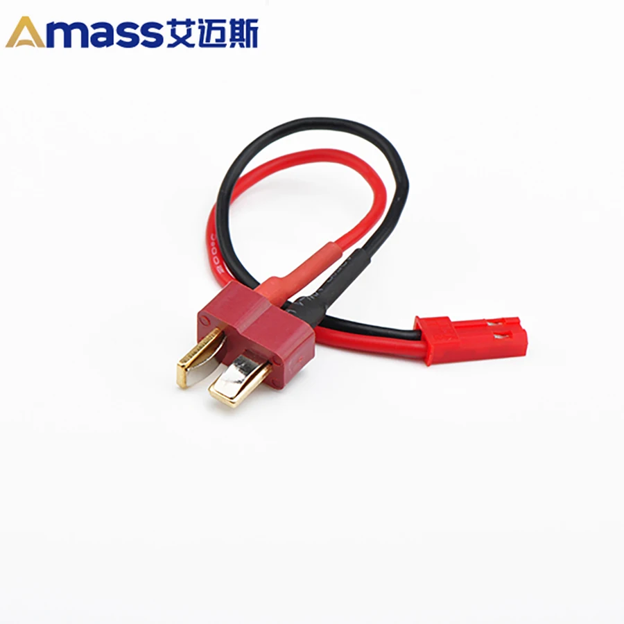 Free Shipping Amass T-plug (deans Style) to Jst Adapter with 10cm 20awg Wire Soft Silicone Line