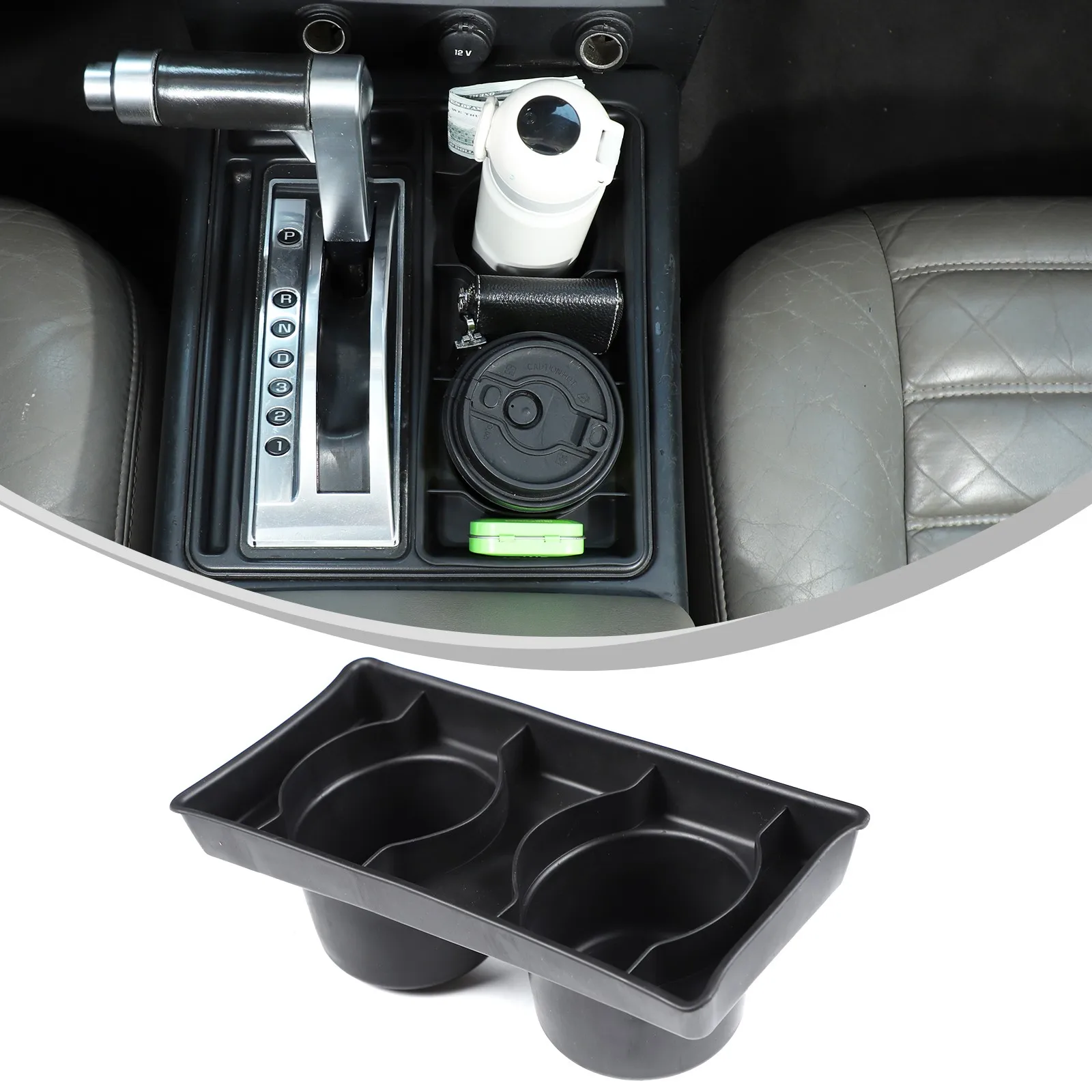 

1PCS ABS Black Car Center Console Insert Cup Holder For Hummer H2 2003-2007 Protection Beverage Bottle Mount Accessories