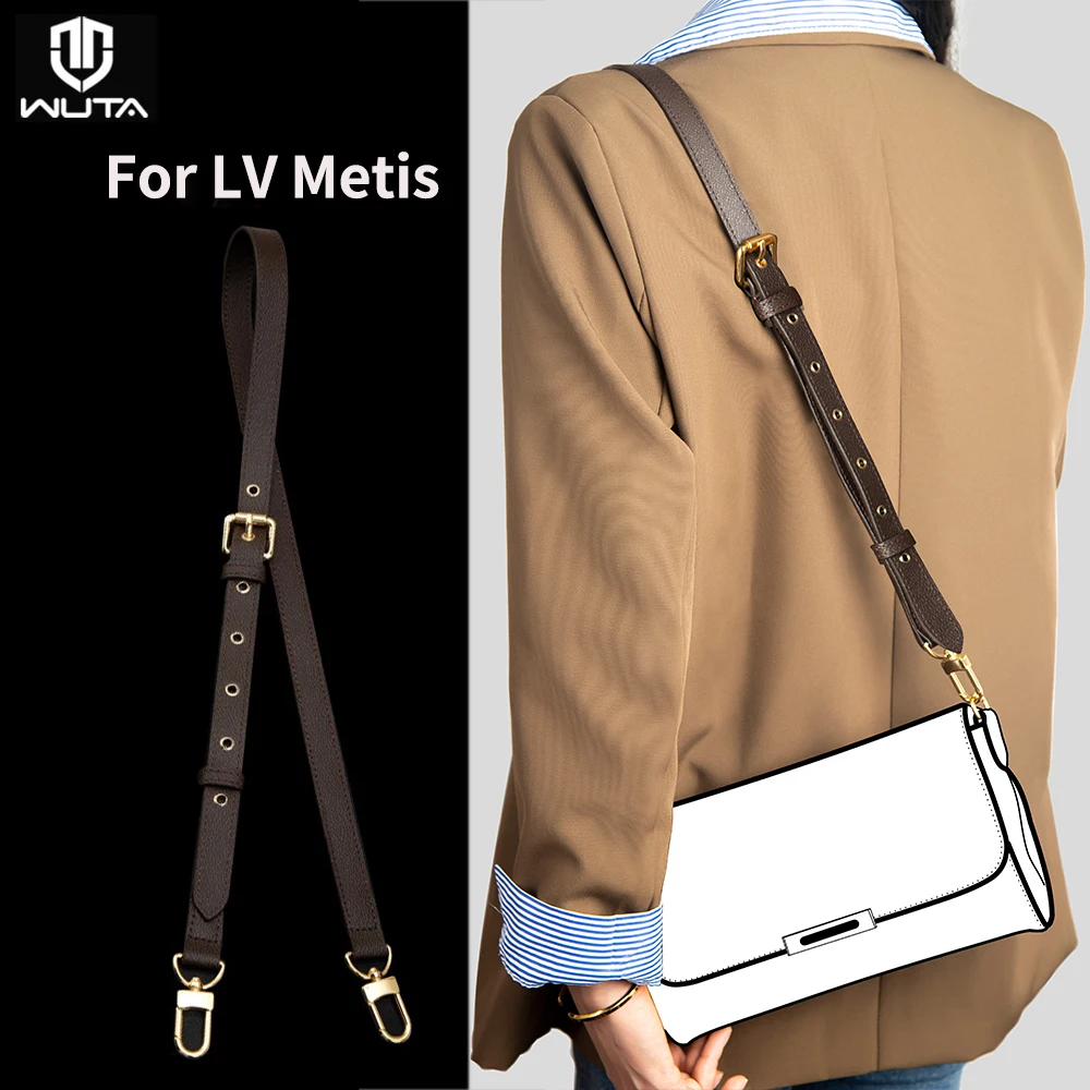 

WUTA Bag Straps For LV Metis Bags Shoulder Strap 100% Genuine Leather Handbag Replacement Crossbody Adjustable Bag Accessories