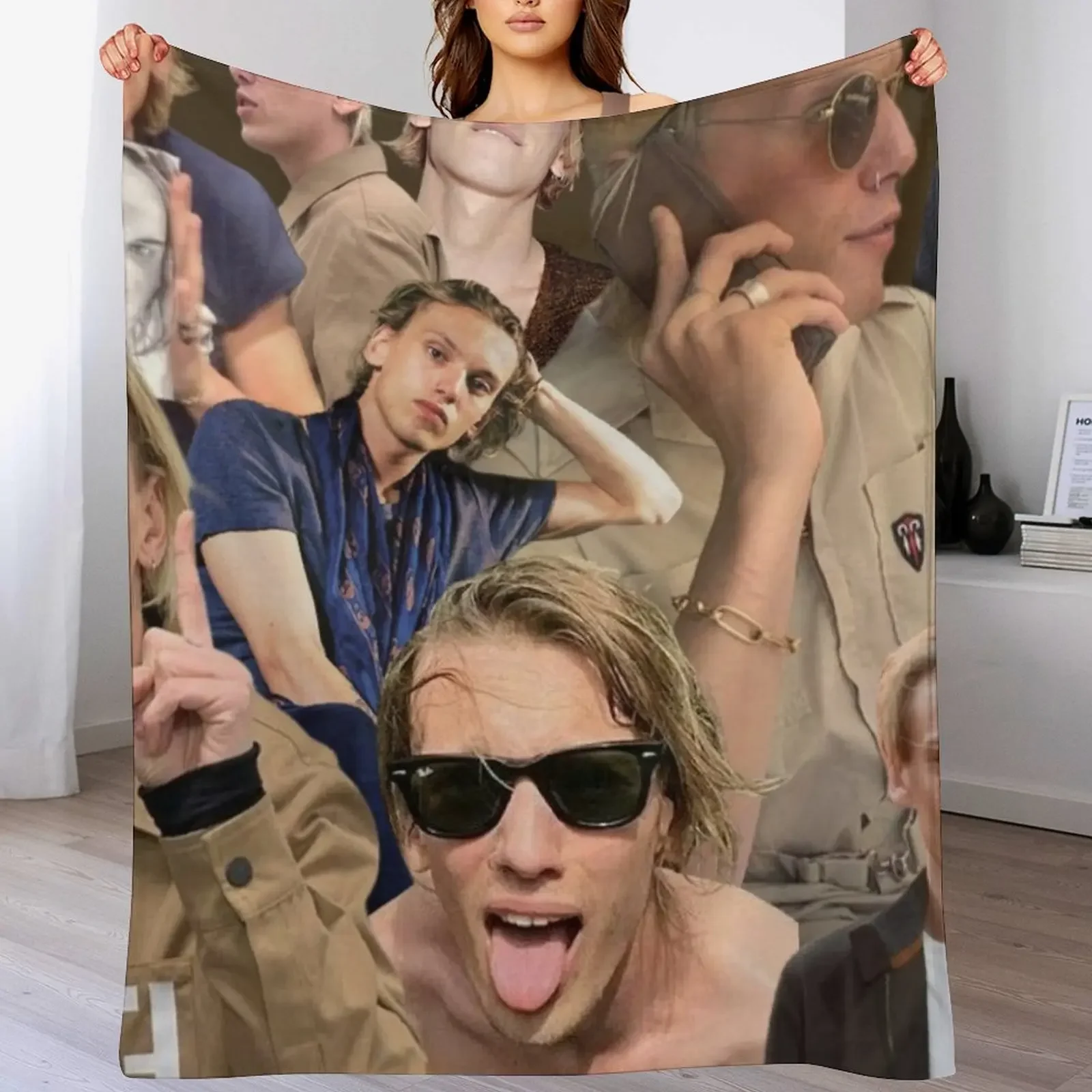 

Jamie Campbell Bower collage Throw Blanket Summer Beddings Sofa Throw For Sofa Thin Camping Blankets