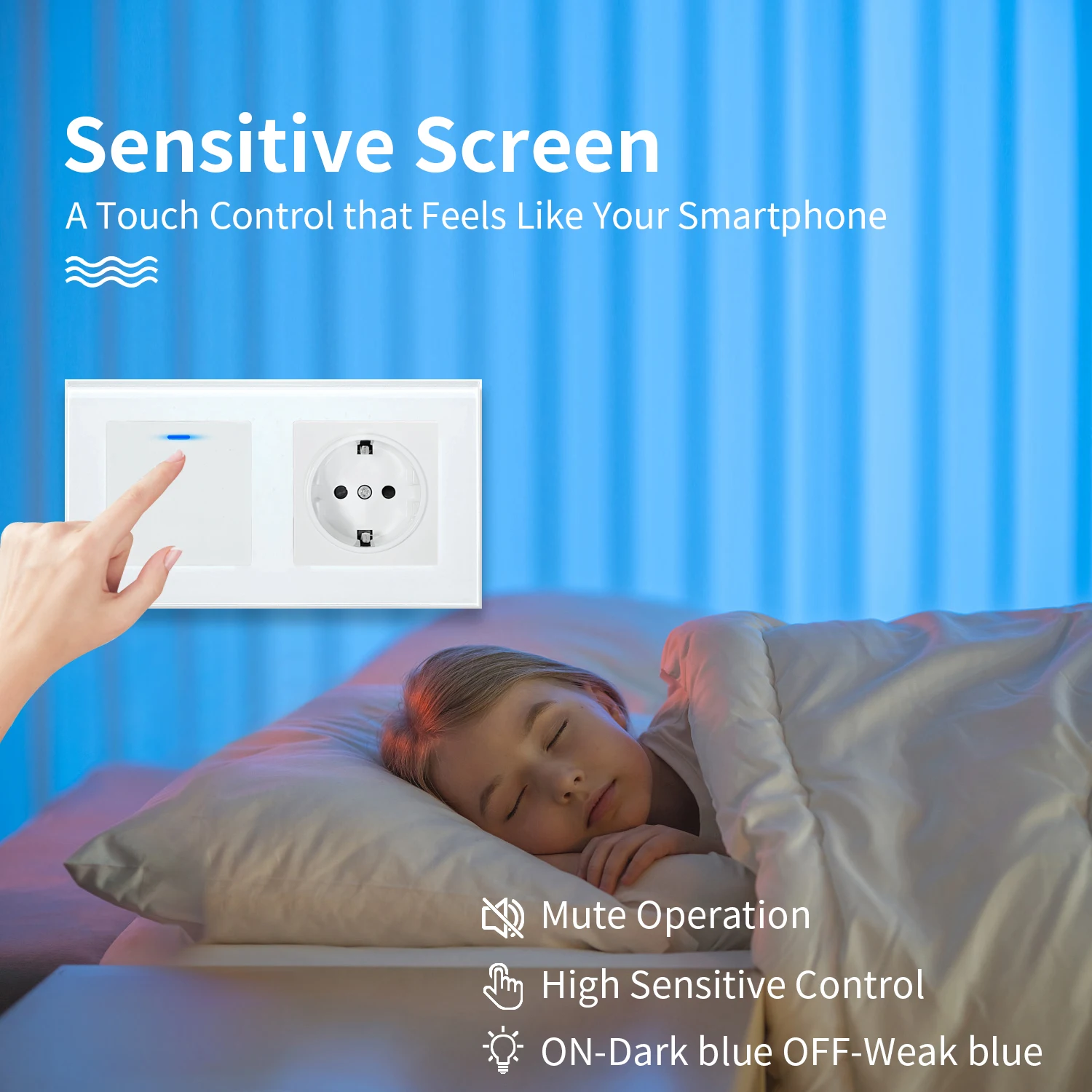 UBARO EU 153*82mm Luxury Glass Panel Wall Rocker Switch 10A Socket 16A Electrical Outlet And Lamp Sensor Button Led Indicator