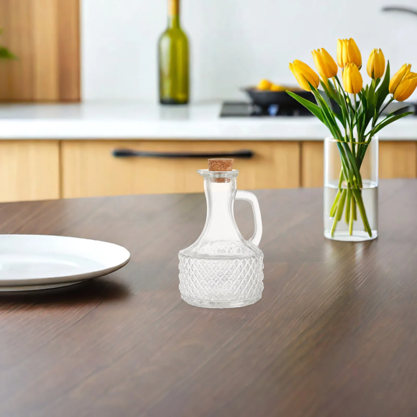 

Набор из 2-х стеклянных бутылок для приправ: дозатор для масла, соевого соуса, уксуса с крышкой, для кухни