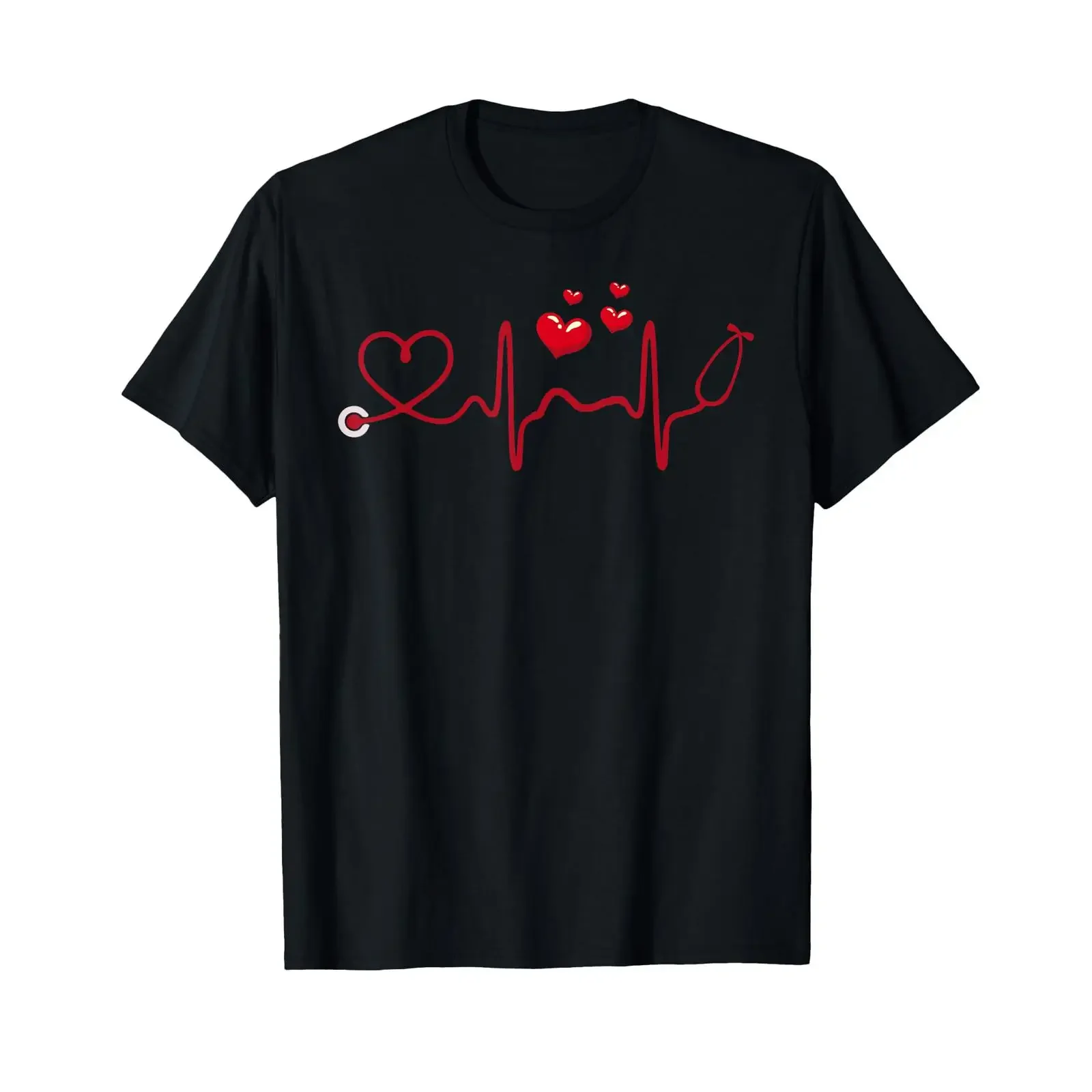 Stethoscope heartbeat ECG nurse medical professional doctor cool nursing T shirt vintage Washed streetwear homme Stylish Unisex