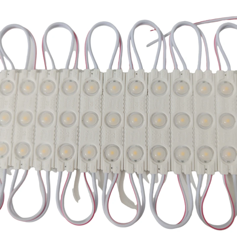 100 PCS DC12V White 10000K Injection 3 LED Module 1.5W Waterproof Decorative Back Light for Letter Sign Advertising Signs