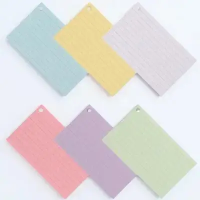 1Set Portatile In Bianco Schede Indice Memo Blocco Note Foro Singolo Punch Studio Flashcard Ufficio Note Programma Quotidiano Promemoria Carte