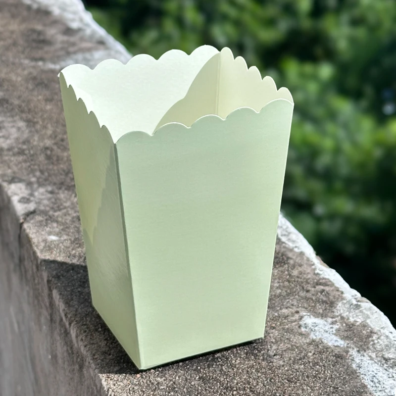 Caixas de pipoca de papel de 6 pces, mini banheiras de lanche para fontes de festa, caixas de pipoca de kraft puro para casamentos, aniversários,