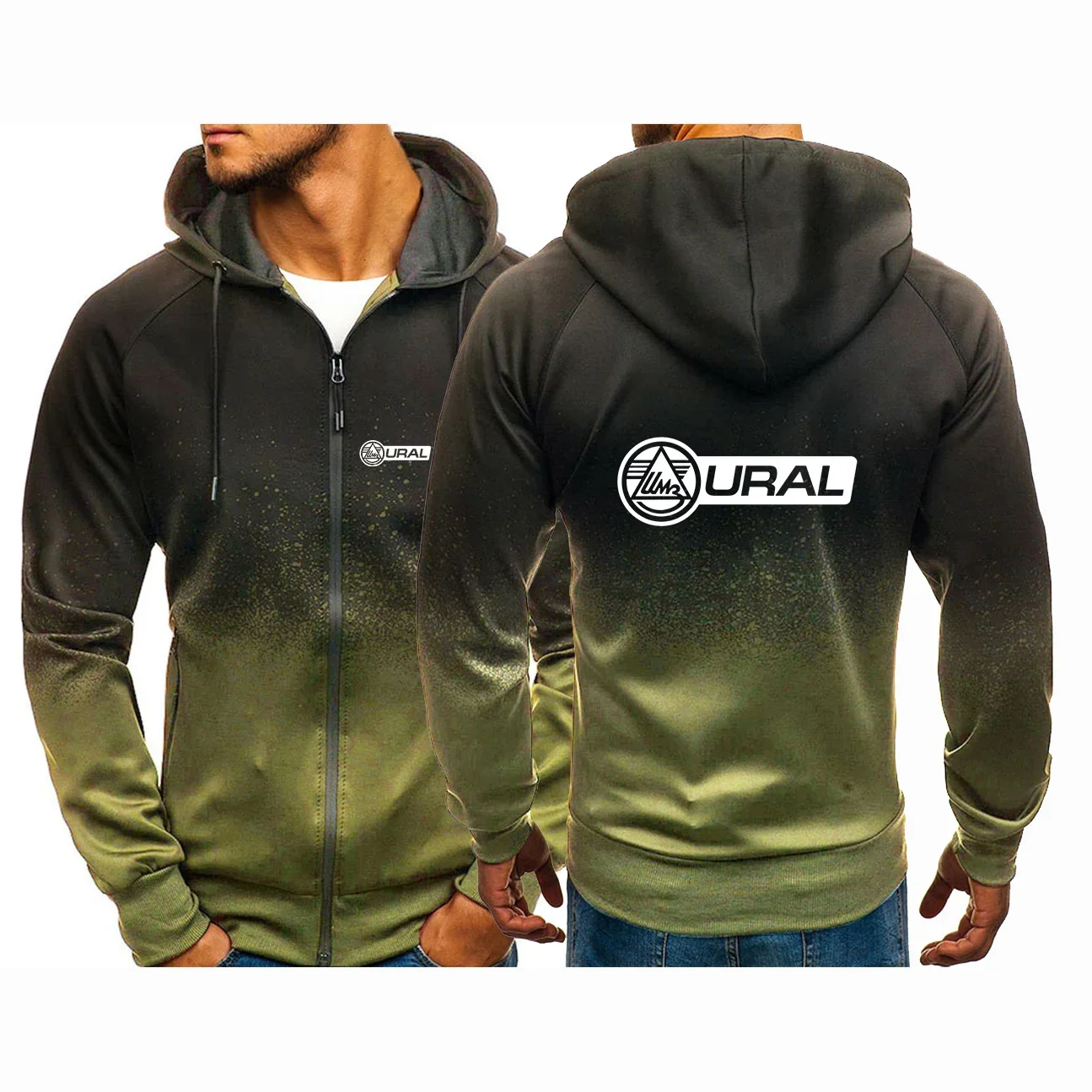 2024 russo ural motocicleta primavera outono homens com capuz zíper moletom jaqueta design de moda casaco masculino casual hoodies