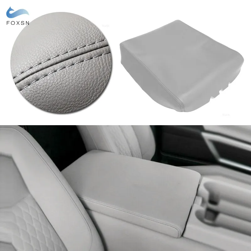 日産タイタン-2004-2014-マイクロファイバーレザー車のセンターコンソール蓋アームレストパッドベンチシートカバートリムアクセサリー