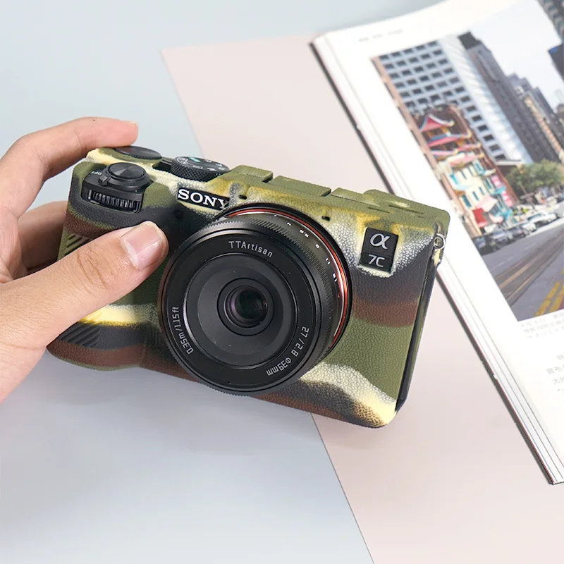 Camera Case for Sony A7CII A7C MarkII A7CR Soft Silicone Case Protector Camera Cover Rough Durable Full Case with Hot shoe Cover