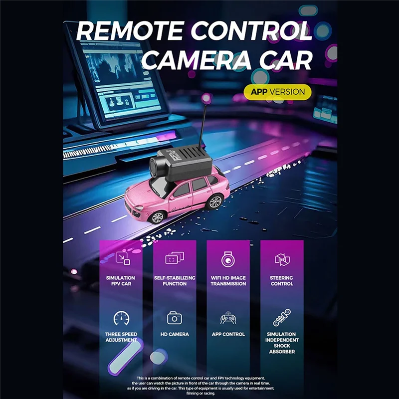 

6401 FPV RC Car 1:64 с управлением через приложение Wi-Fi 720P FPV камера 2.4G комплект дистанционного управления FPV VTX Mini Racing Car A