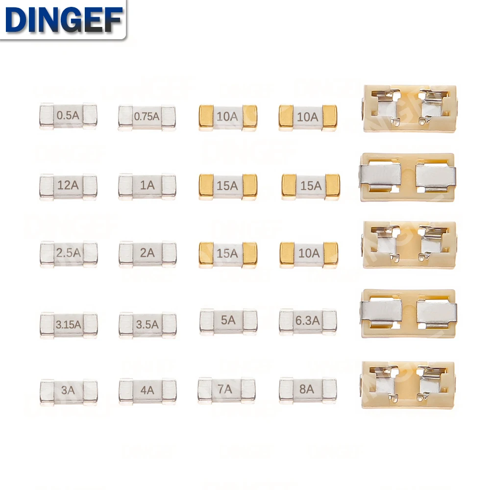 10PCS 1808 SMD Fuse Fast Acting Surface Mount Fuses 0.5A 0.75A 3A 4A 5A 6.3A 10A 12A 15A 500MA 750MA for PCB Circuit Protection