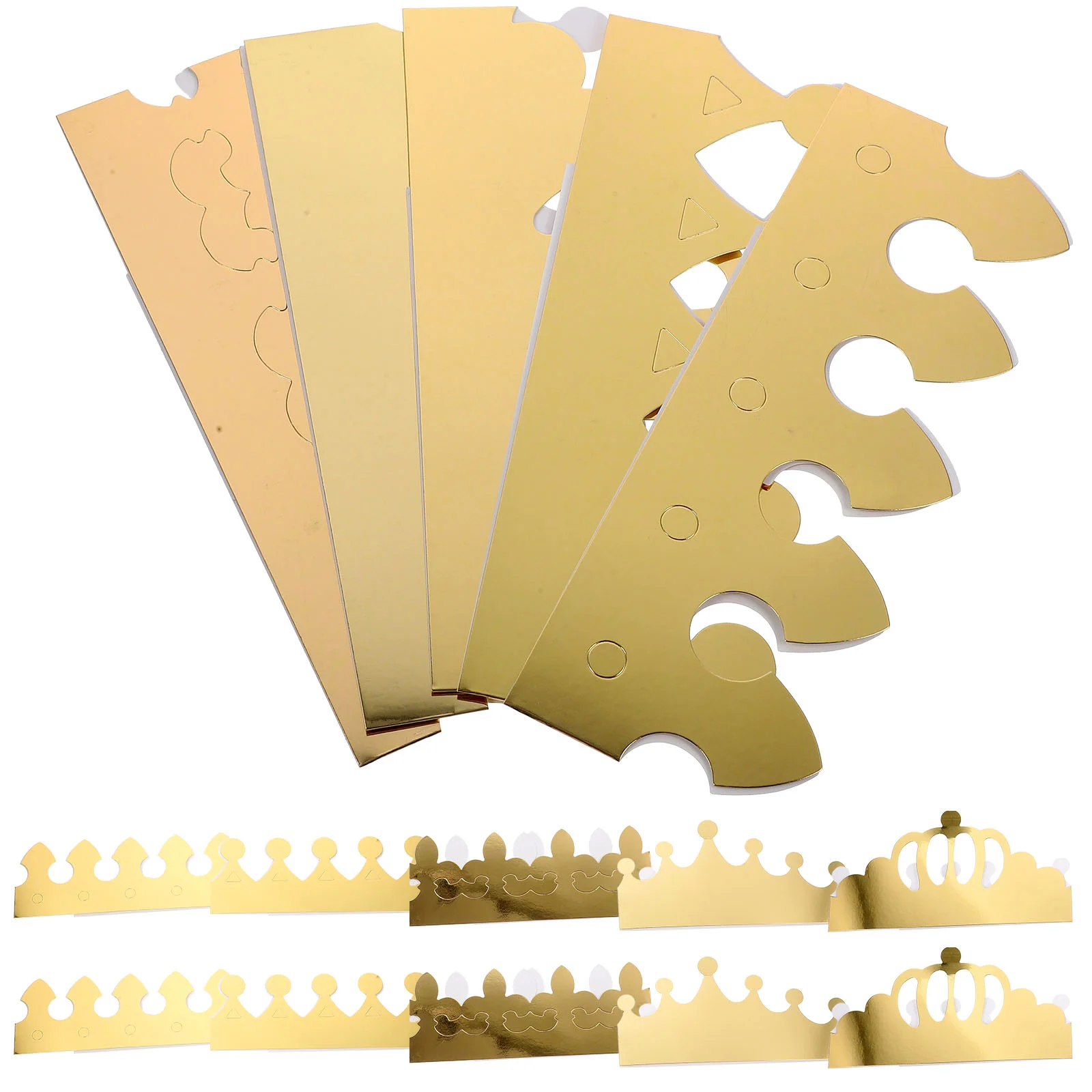 15 Pcs Gold Card Crown Paper Hat Queen Foldable Party Classroom Crowns Birthday Toy