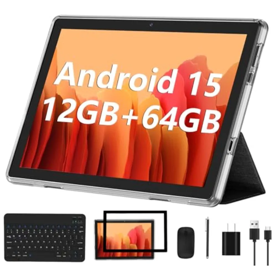 ECOPAD Android 15 Tablet 10 Inch for work and entertainment aluminum body silver 12GB RAM + 64GB ROM + 1TB expandable storage W