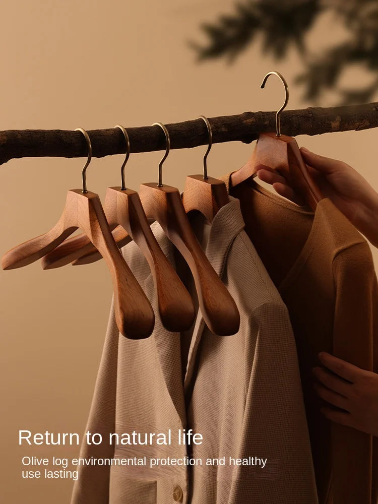 Clothes Hanger Vintage Solid Wood Material Combination Wardrobe Multi-Functional Storage Adult Household Pants Widened Non-Slip