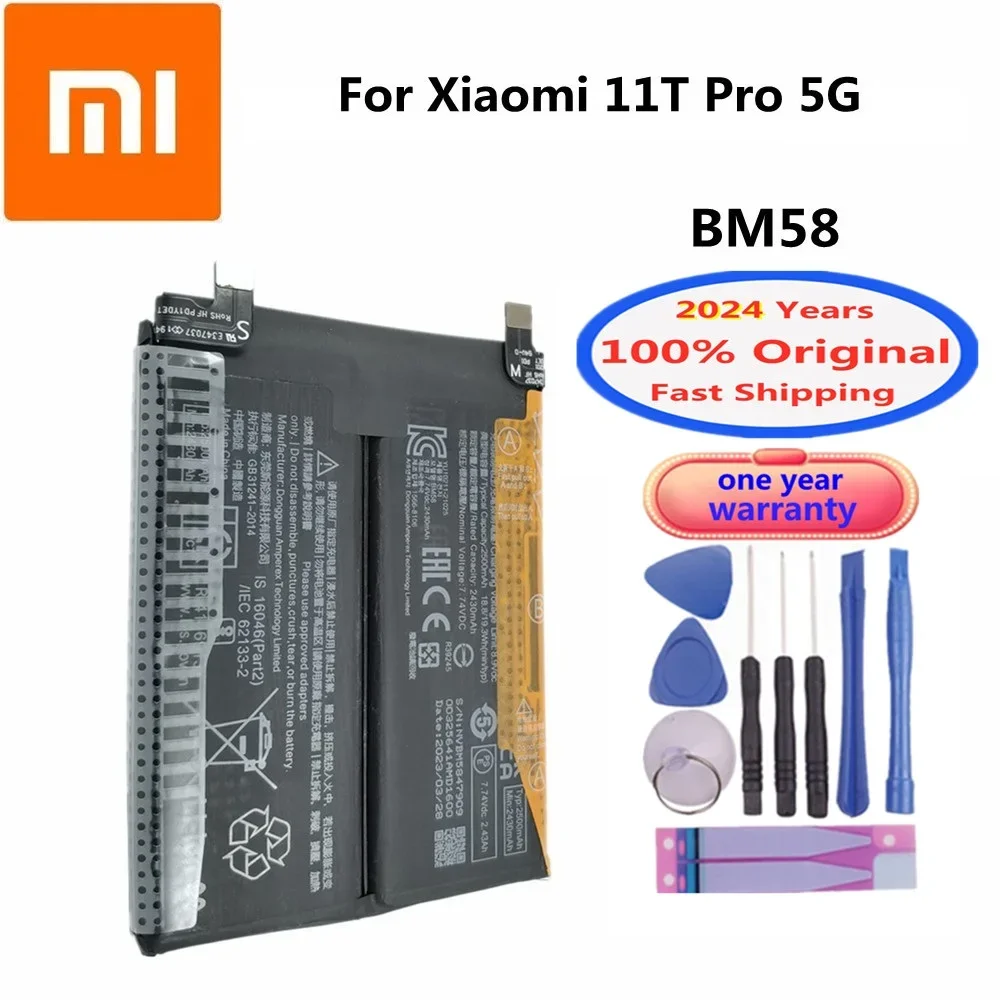 

2024 Years Xiao mi BM58 Original Phone Battery For Xiaomi 11T Pro 5G 11TPro Bateria 5000mAh High Quality Batteries Bateria