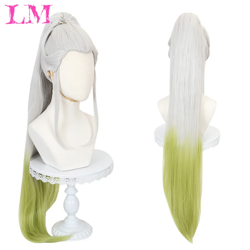 

LM Demon Slayer Blade Fallen Hime Cos Wig with Bangs Fluffy Anime Game Cosplay Heat Resistant Wig for Daily Party