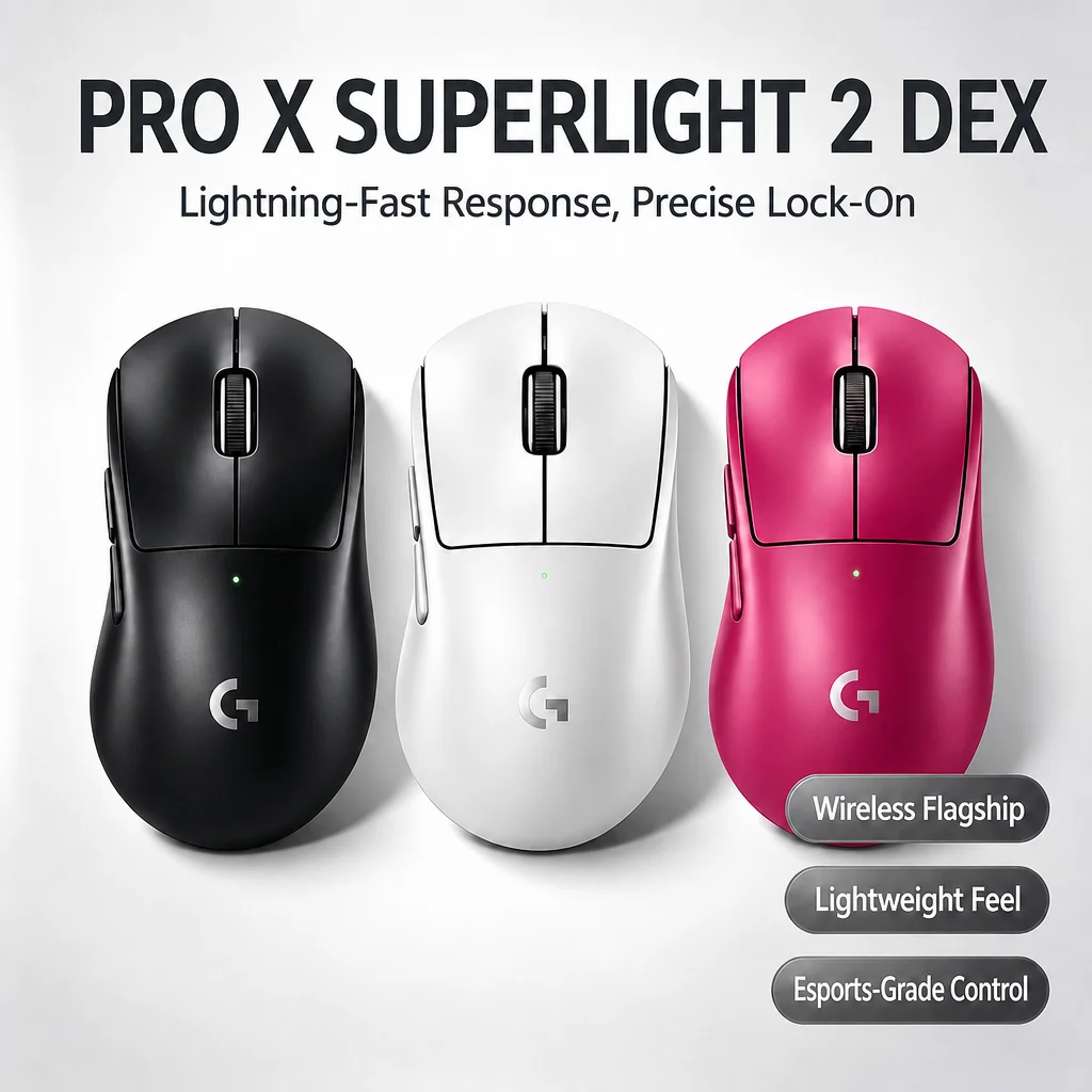 Mouse Gamer Logitech PRO X SUPERLIGHT 2 DEX para PC, Mouse Ergonômico para Jogos Competitivos