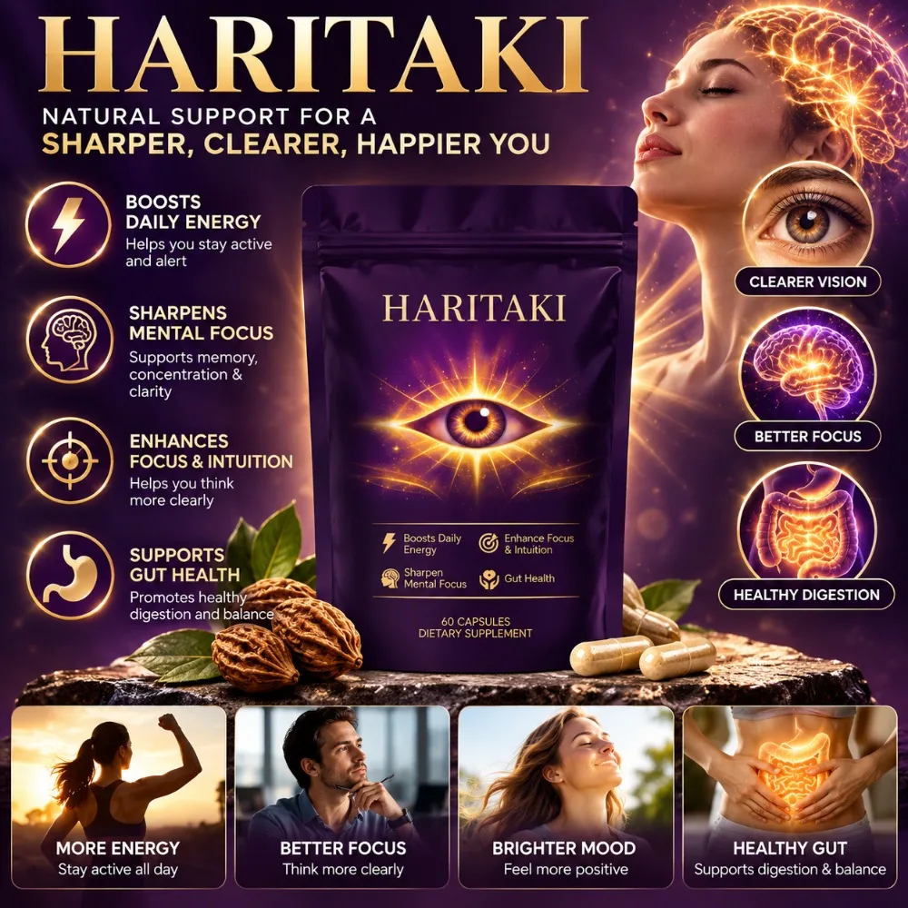 Haritaki Fruit Powder Capsules Supports Digestive Balance and Gut Health Mental Focus Single Ingredient 30 Servings 60 Capsules