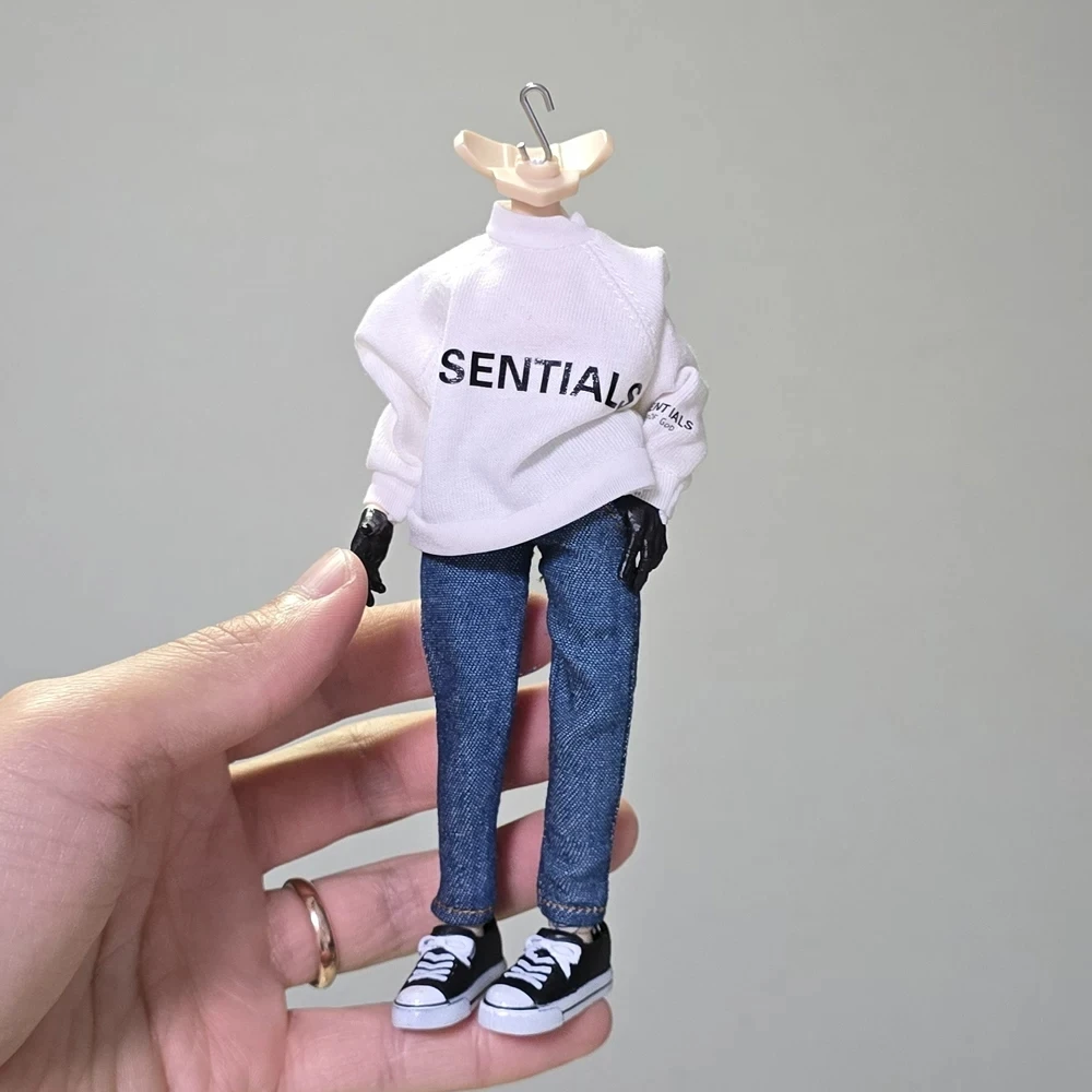 1/12 Scale Men Women Slim Skinny Pants Model Fashion Denim Trouswers For 6''Bodies DIY