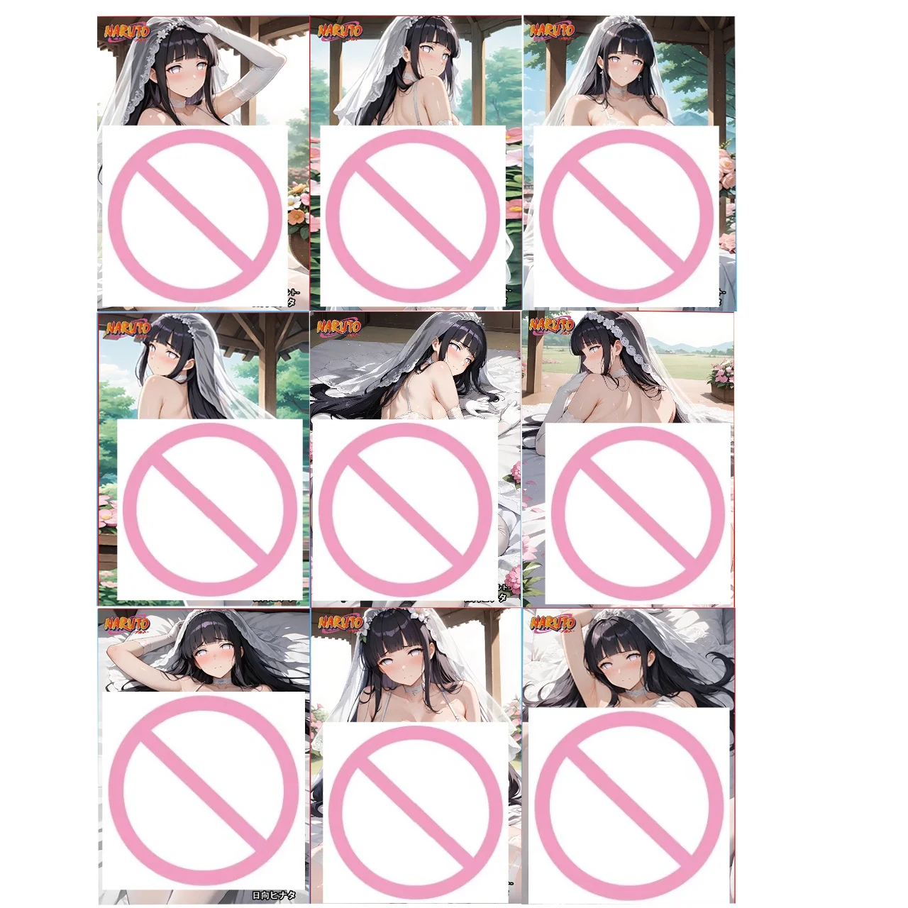 

Набор из 9 коллекционных карточек NARUTO DIY: Серия «Свадебное платье Хьюги Хинаты», 63x88 мм, аниме, складные флеш-карты с Хьюги Хинатой, подарки