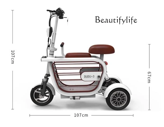 Scooter Pet Cart Electric Bicycle Convenient Folding  Lithium Bicycle New Three-Wheel Auto Rickshaw