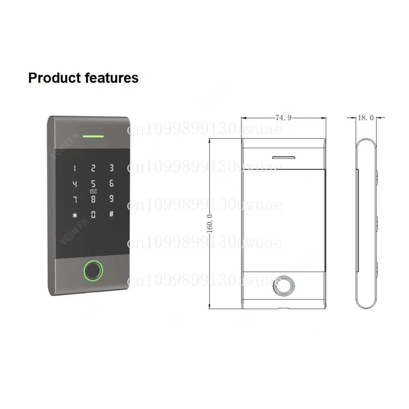 Biometric Fingerprint Waterproof Access Control Products TTlock App Password Access Control System