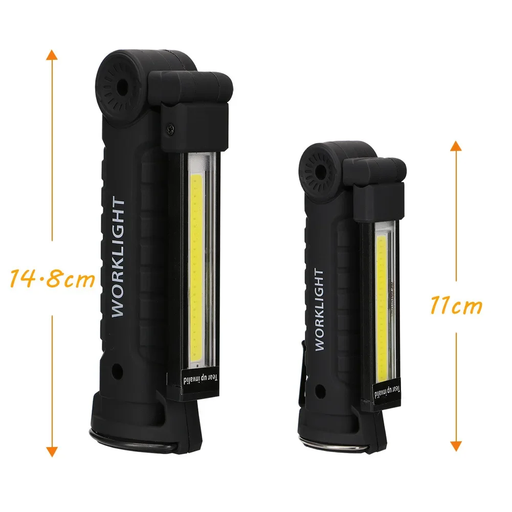 1/2/4Pcs Magnetic COB LED Flashlight Portable USB Rechargeable Work Light Hanging Lamp with Built-in Battery Camping Torch