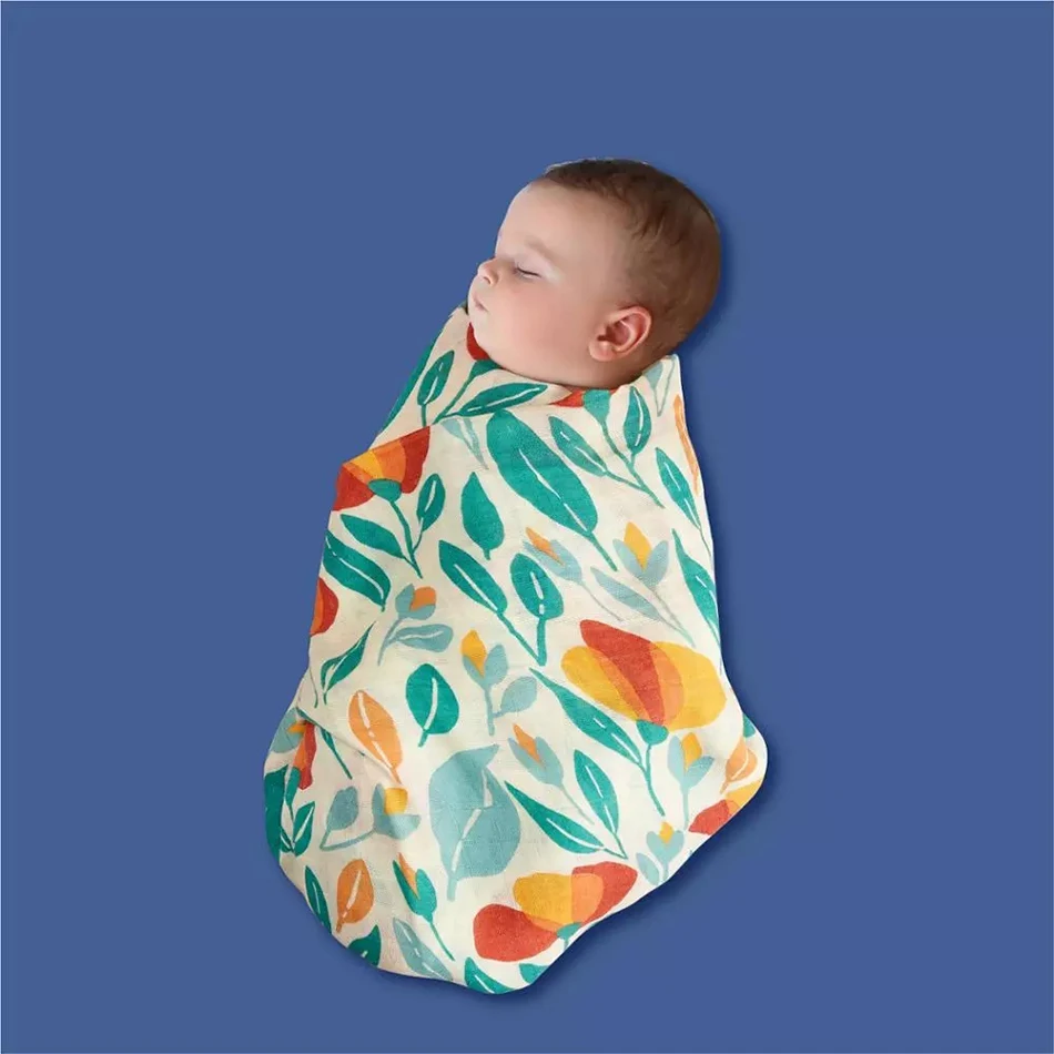 Elinfant-Toalla de baño de bambú para bebé, 100% algodón, 120x110cm, 2 capas, mantas de muselina para recién nacido