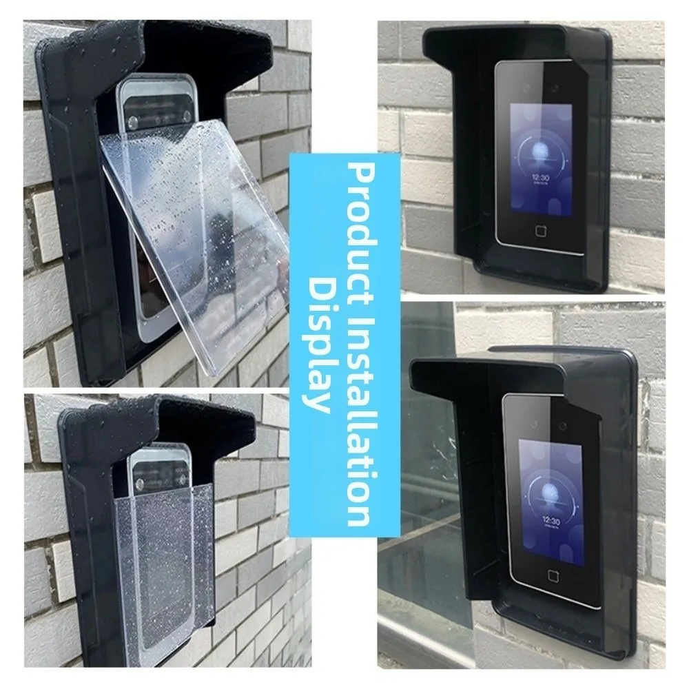 Outdoor Waterproof Cover with Transparent Panel Biometric Face Protection Shell Rain Proof Doorbell Cover