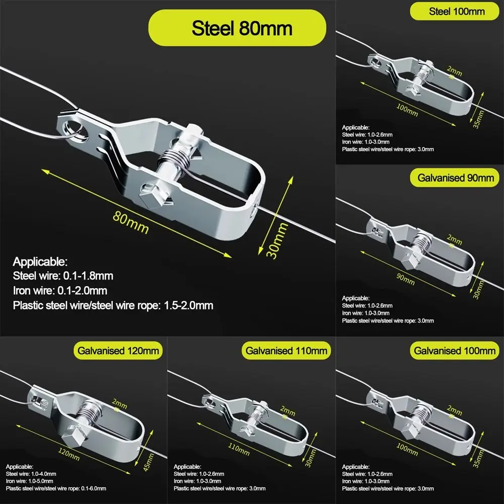 New Heavy Duty Wire Tightener Silver Galvanised Electric Fence Tightener Wire Ratchet Tensioner Fence