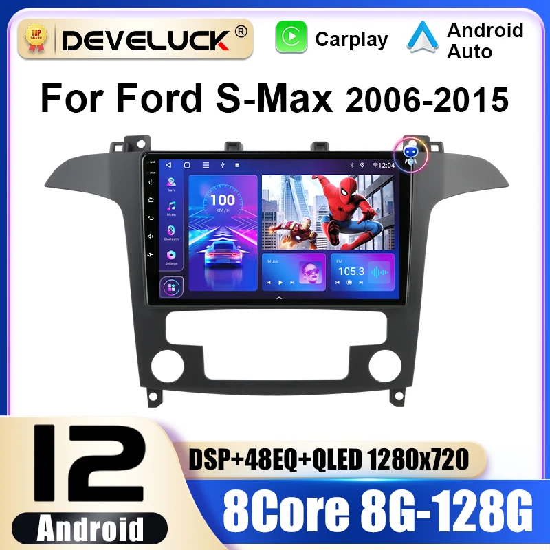 

2 Din Android 12 Car Radio For Ford S Max S-MAX 2007 - 2015 Multimedia Video Player GPS 4G Carplay Auto Stereo RDS IPS Head Unit