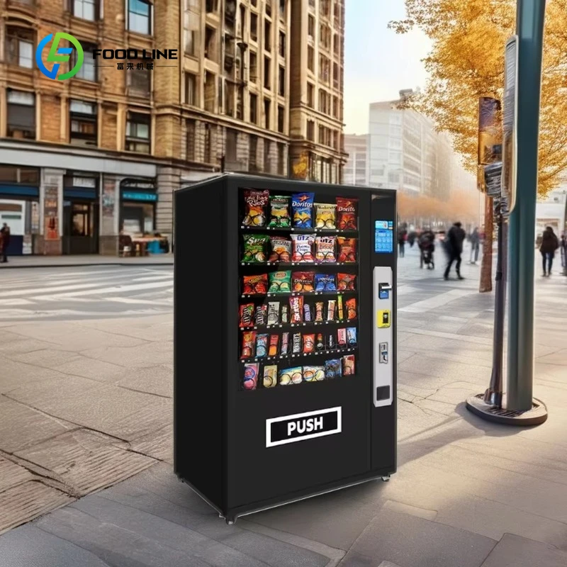 

Customized Self Selling Foods Drinks Vending Machine With Credit Card Reader QR Code Payment System Commercial