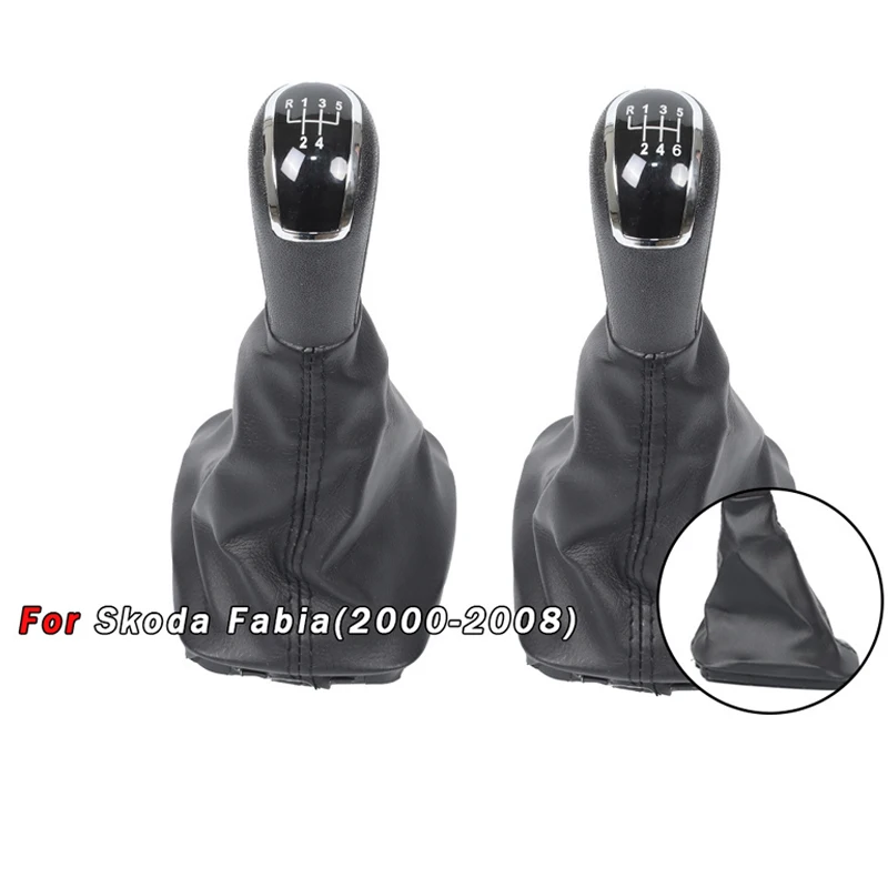 

5/6 Speed Gear Shift Knob & Dust Boot for Skoda Fabia MK1 2000-2008 - Car Transmission Lever, Durable Auto Interior Accessories