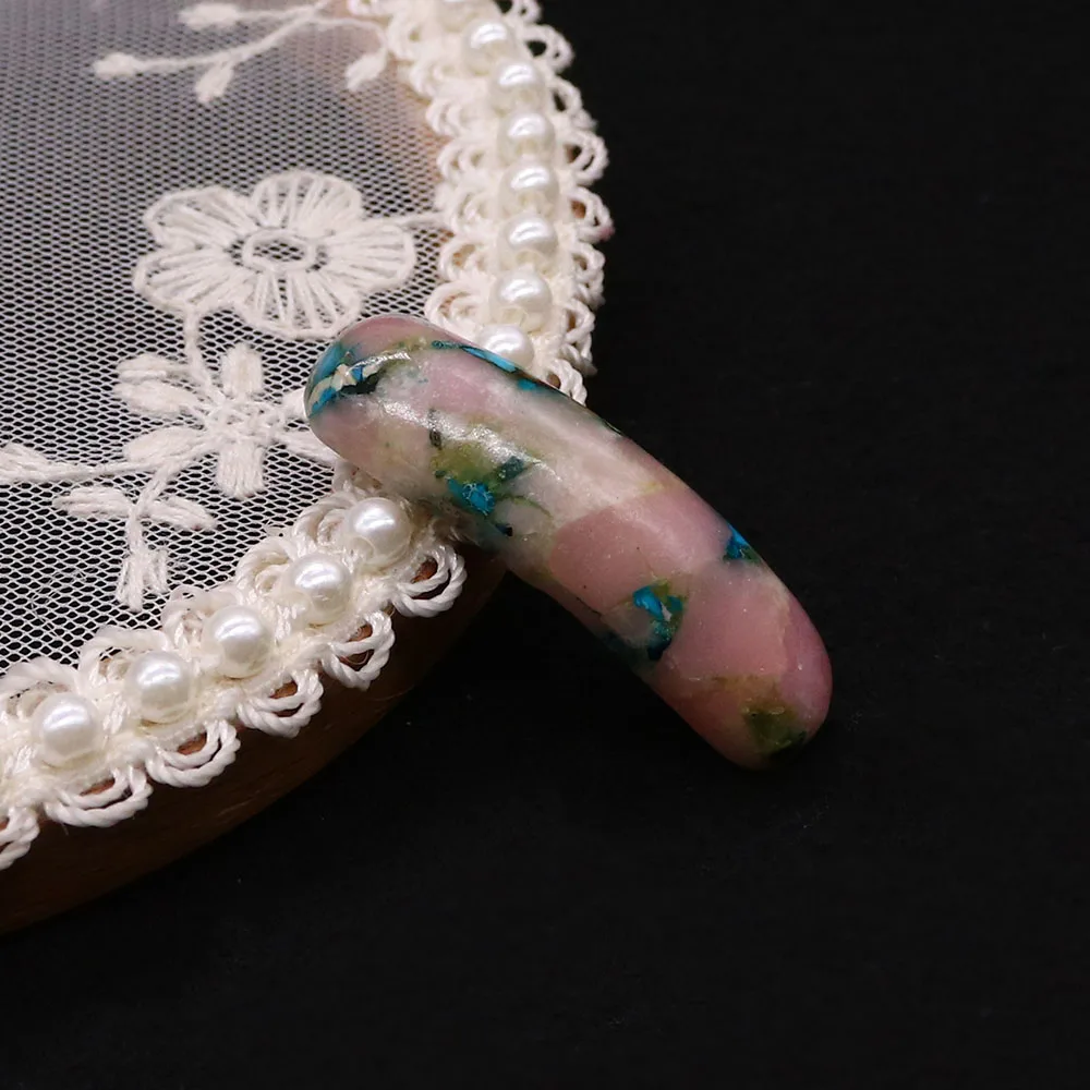 2pcs 10x36mm Minimalist Creative Natural Imperial Stone Colorful Bracelet Bridge Game Jewelry Material Accessory Decoration