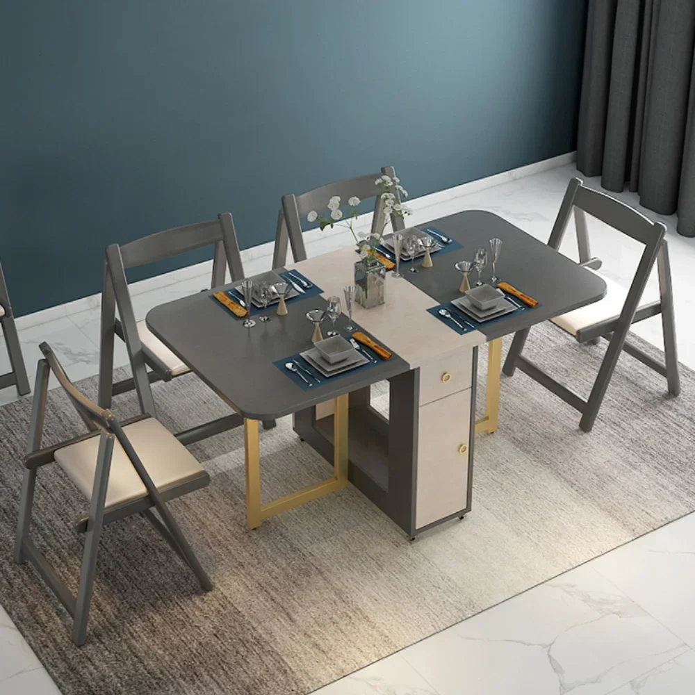 Folding Dining Tables and Chairs Set Household Small Apartment Modern Simple Table Rectangular Dining Table