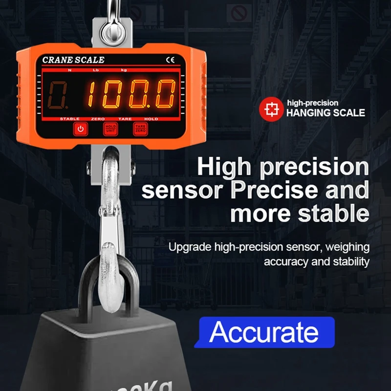 Big Deal Hanging Scale, Digital Crane Scale 1000KG, Industrial Heavy Duty Crane Scale LED Indication