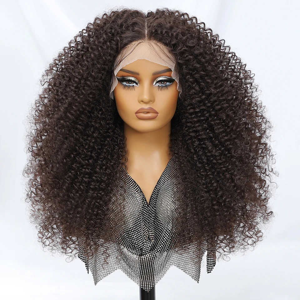 24 Inch Jerry Krul Synthetische Kant Pruiken Ombre Bordeaux Kinky Krullend Pruiken Voor Afro Vrouwelijke Zwarte Latisha Lace Front Pruiken voor Vrouw