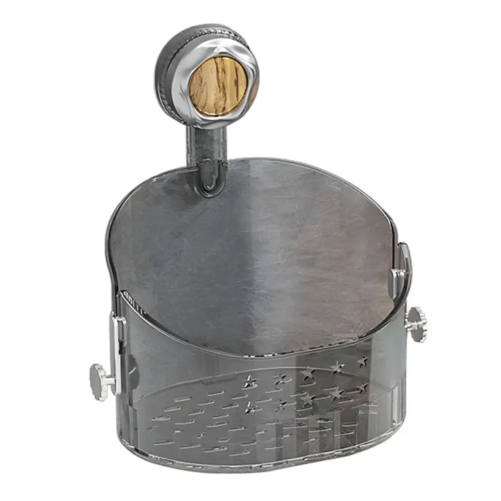 

Wall-mounted Suction Cup Storage Box Punch-Free Stable Storage Shelf Space Saving with Drainage Holes Hanging Shelf Toilet