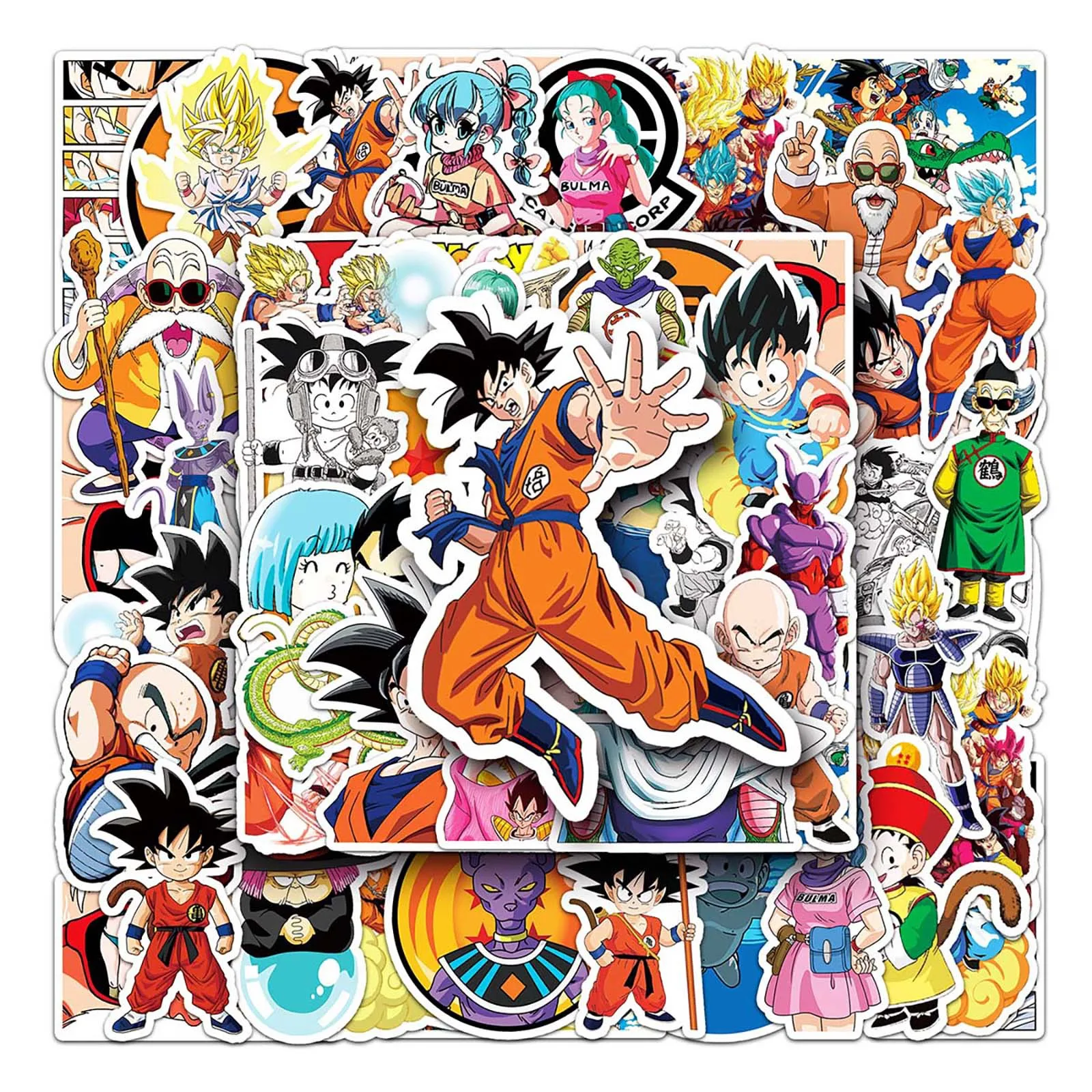 

50Pcs/Set Dragon Ball HD Printd Sticker Goku Vegeta Gogeta Series Decoration Notebook DIY Hand Account Diary Gotenks Sticker