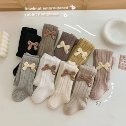 Ircomll 1-2pcs Spring Autumn Baby Tights For Girls Cute Knitted Butterfly Bow Girl Stockings For Children Children's Pants