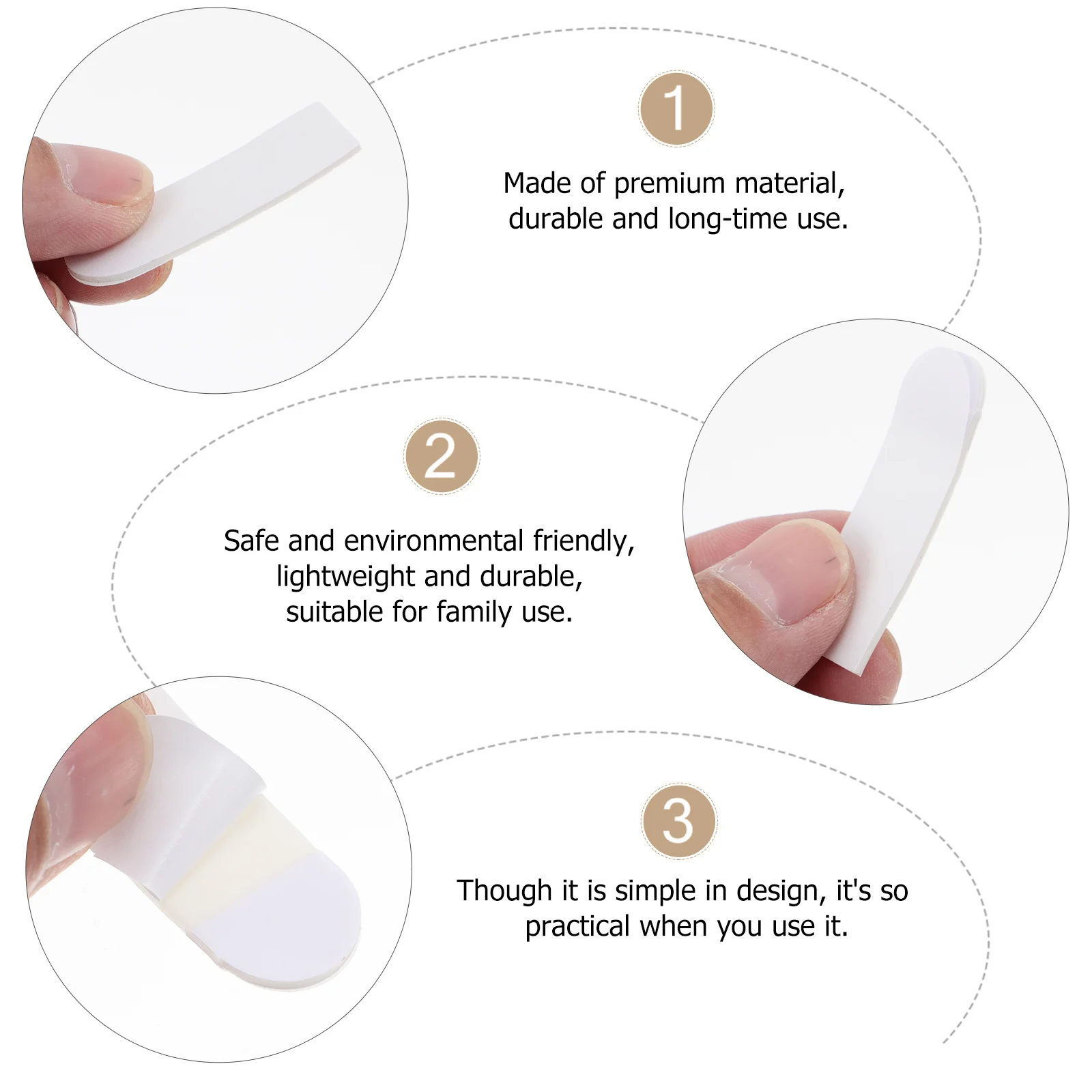 

50Pcs Double Sided Tape Stickers Self-Adhesive No-Trace Fixing Pads Durable Safe Environmental Friendly for Wood Glass Metal