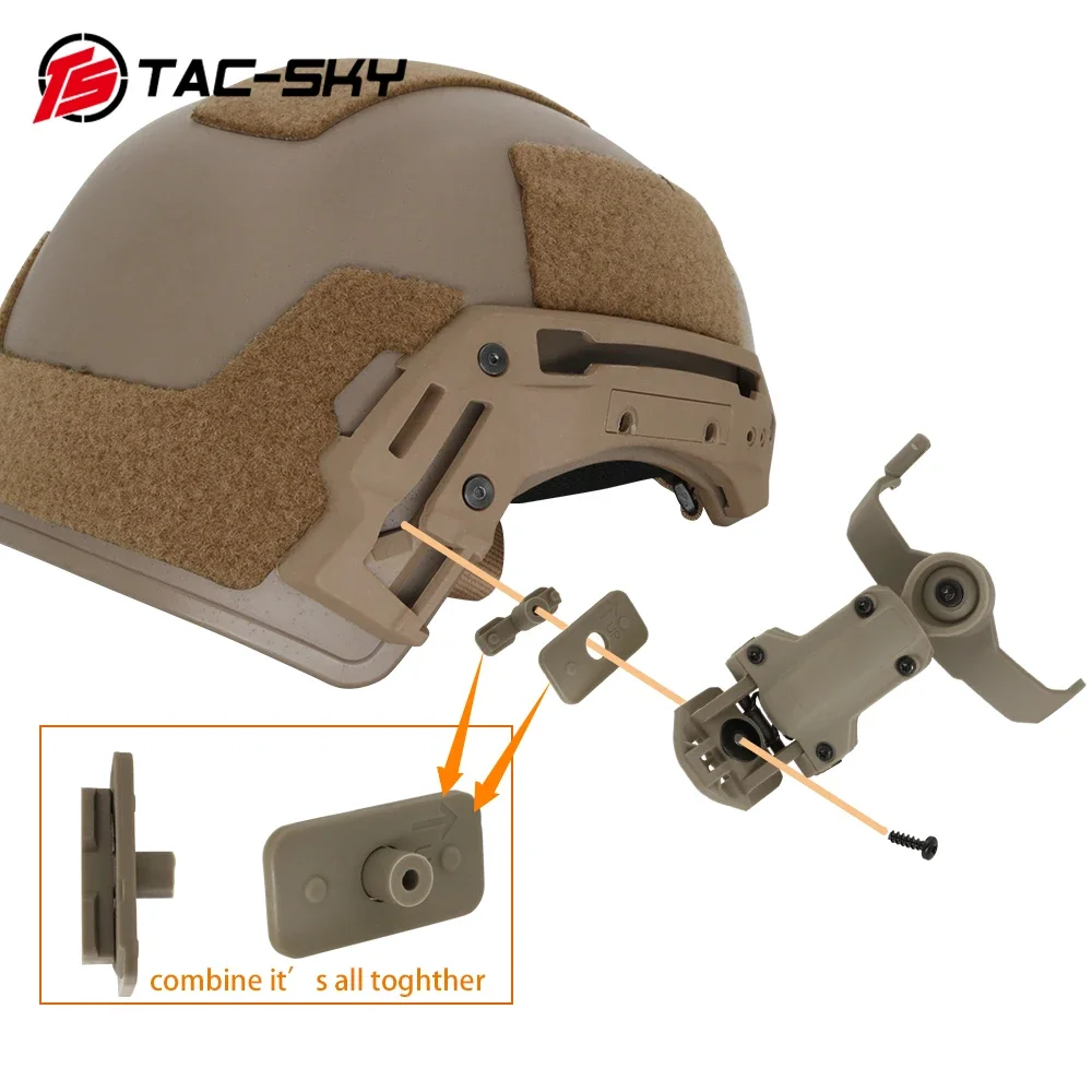 TAC-SKY Tactical Helmet WENDY Helmet Rail Adapter Compatible With Tactical COMAC II III Headset For Team Wendy Rail Helmet