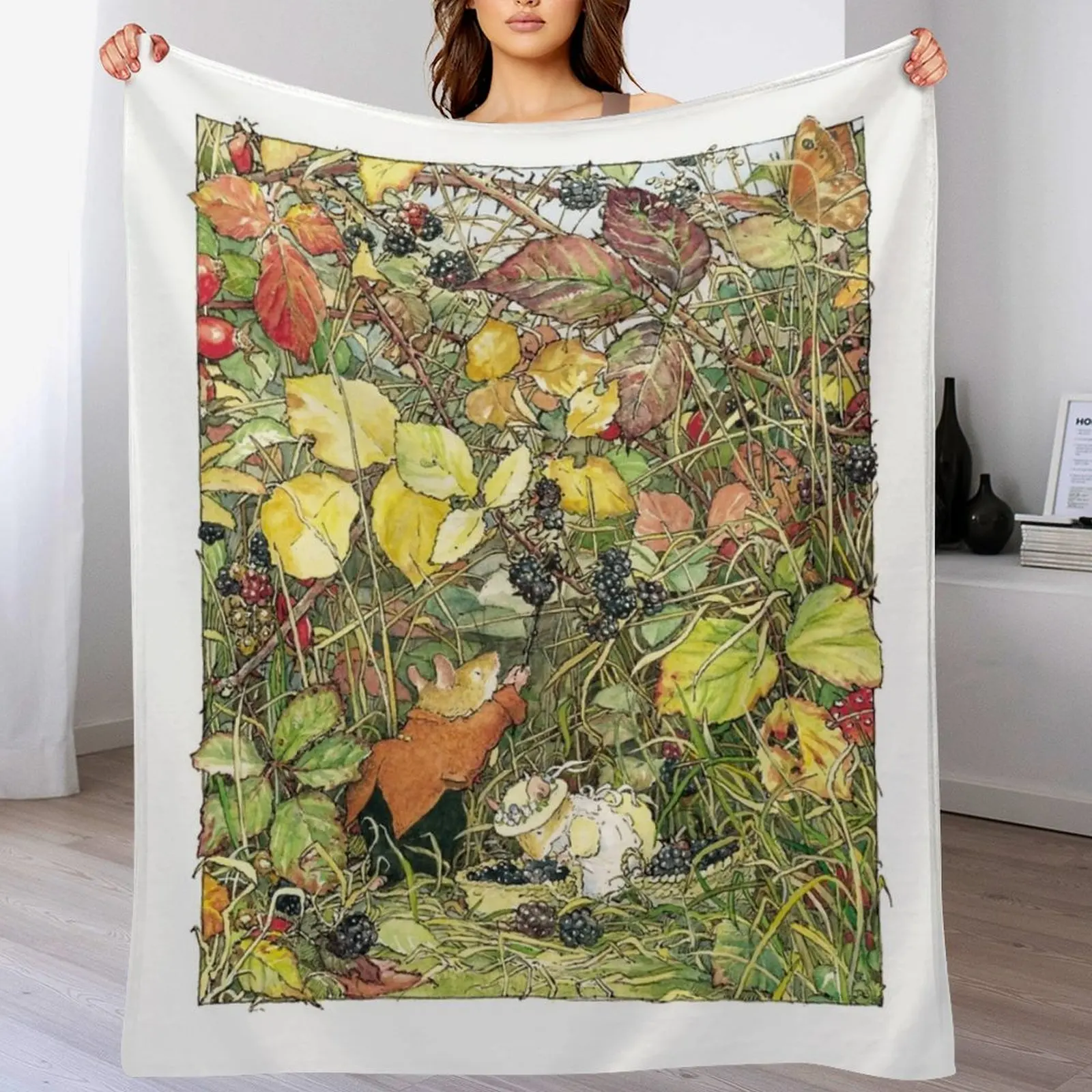 

Blackberry picking Throw Blanket Decorative Sofas wednesday Cute warm for winter Blankets