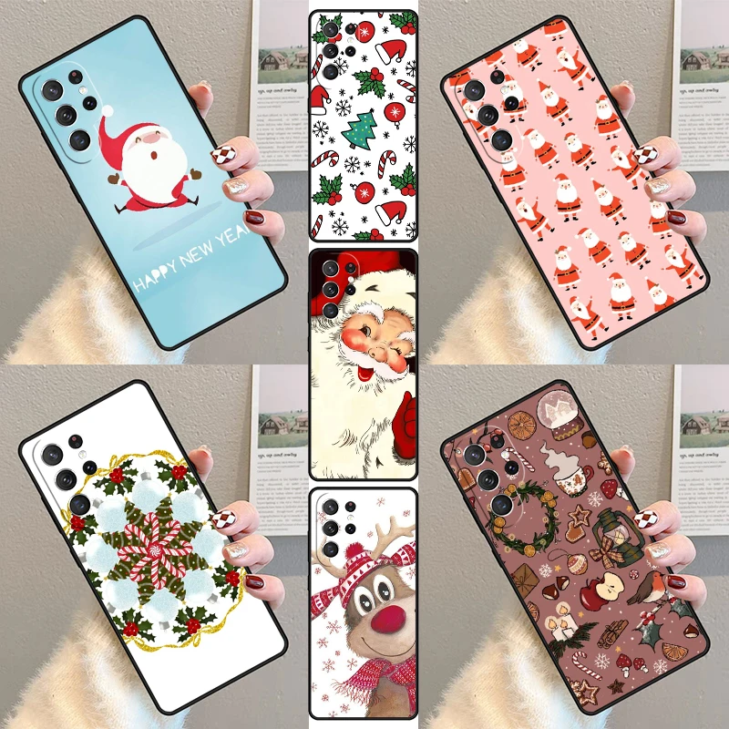 

Рождественский мультяшный новогодний чехол для телефона Samsung Galaxy S23 S21 S20 FE S24 S25 S22 Ultra Note 10 20 Plus, силиконовый чехол